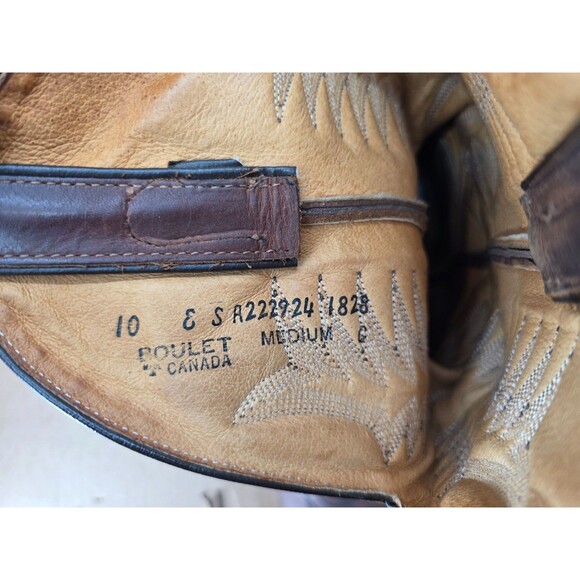Boulet 1828 Amber Gold Leather Cowboy Boots Men’s 10 E – Vintage main image 9